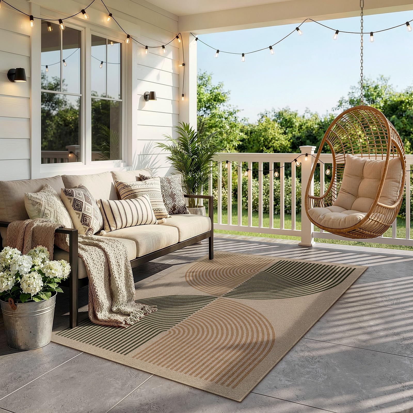 Lahome rinçage extérieur du tapis indiquant facilité de nettoyage