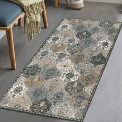 Lahome tapis marocain face avant montrant design vintage et apport chaleureux