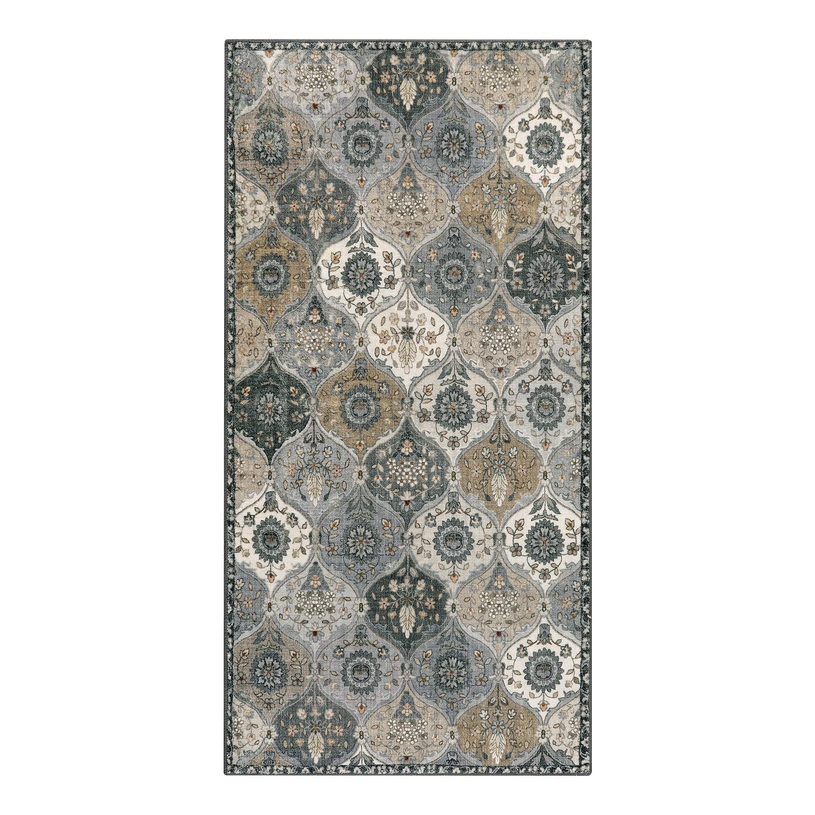 Lahome tapis marocain gros plan motif floral fané qui ajoute caractère décoratif