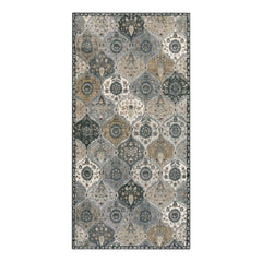 Lahome tapis marocain gros plan motif floral fané qui ajoute caractère décoratif