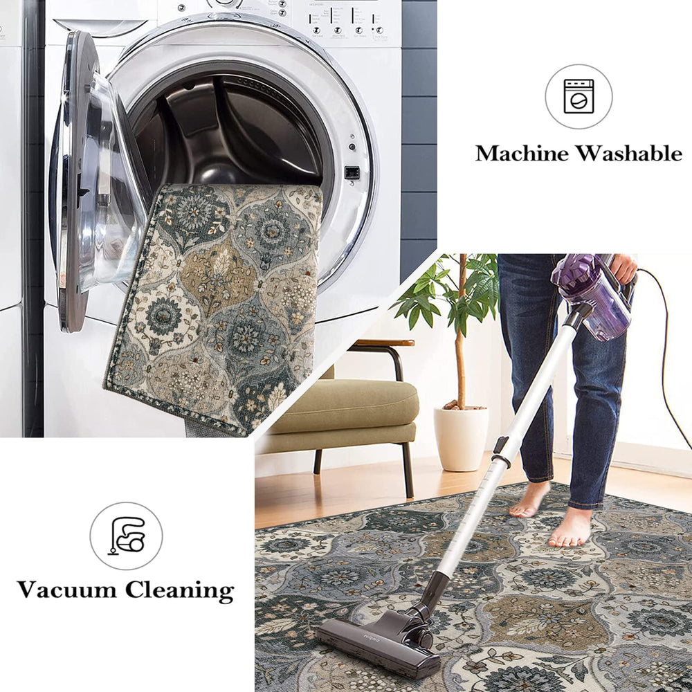 Lahome tapis marocain texture poil bas confortable pour pieds et facile entretien