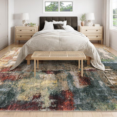 Lahome gros plan motif abstrait montrant les touches de rouge et bleu