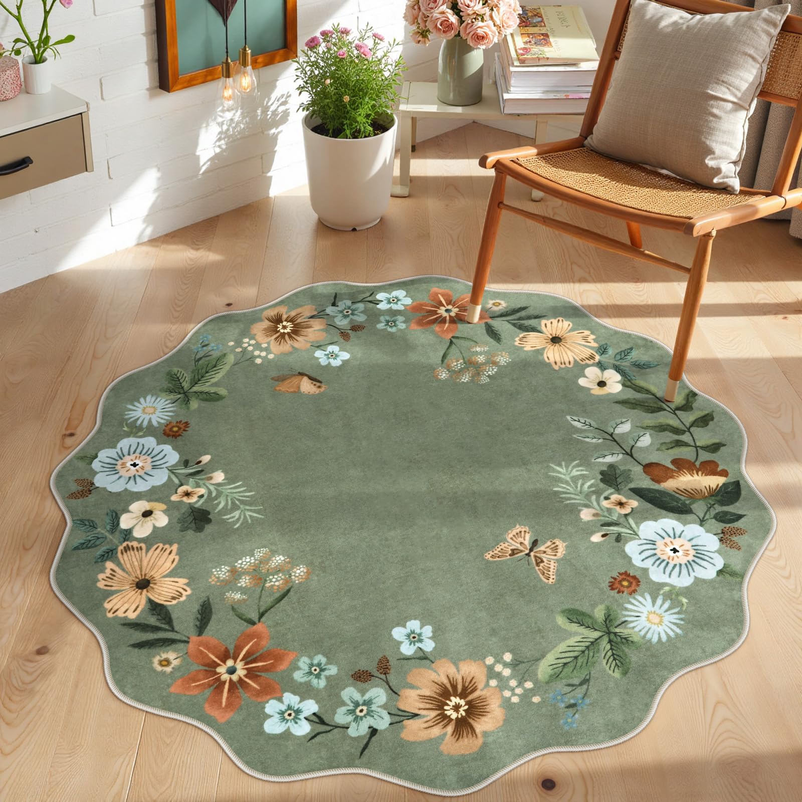 Lahome tapis rond floral face apportant couleur et confort