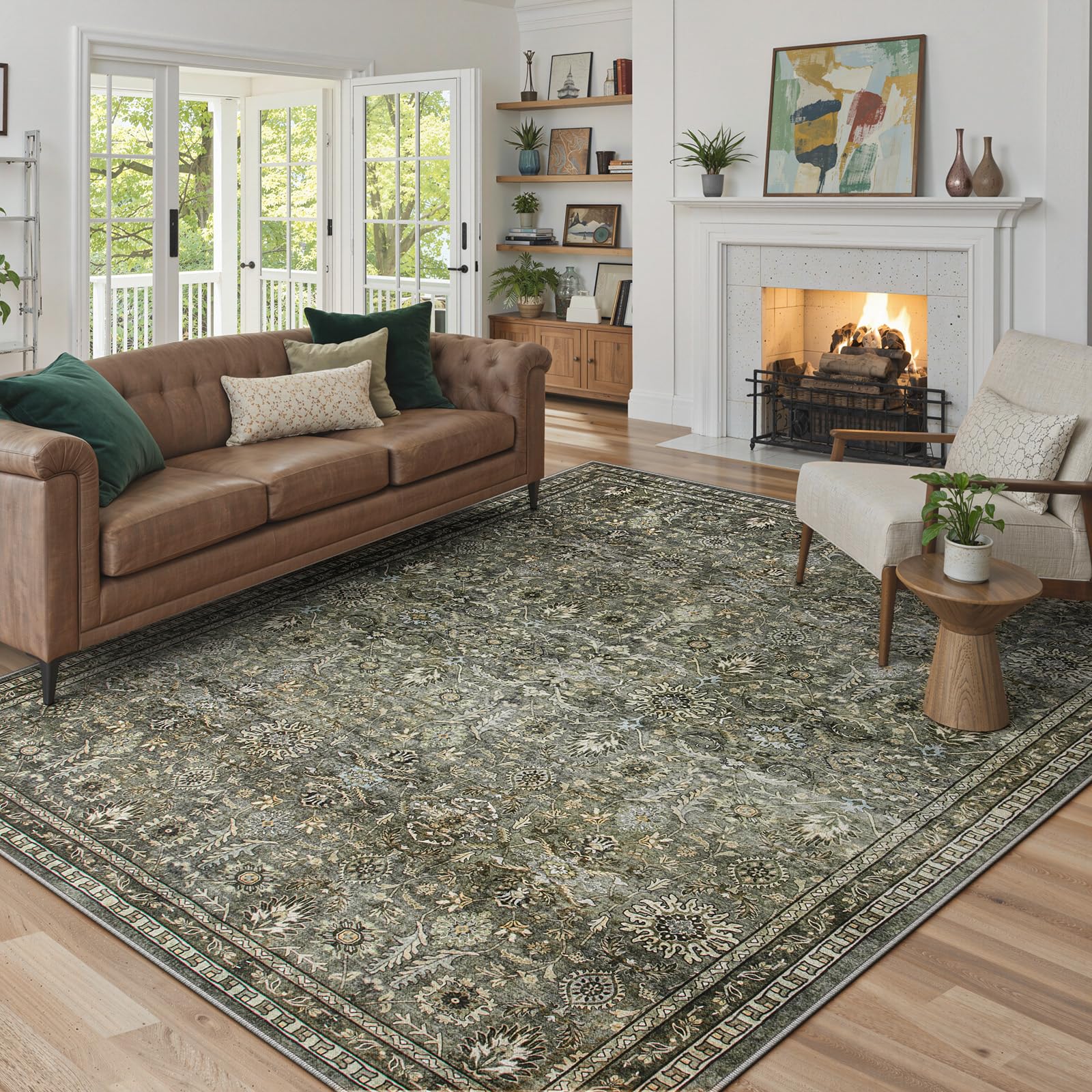Lahome face avant du tapis 8x10 montrant couleur et style vintage