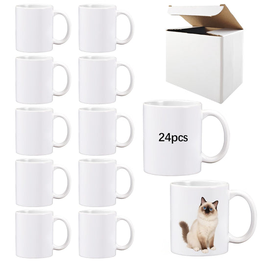 LaiHiulaan vue avant du mug blanc 11 oz montrant l’anse ronde et la surface prête
