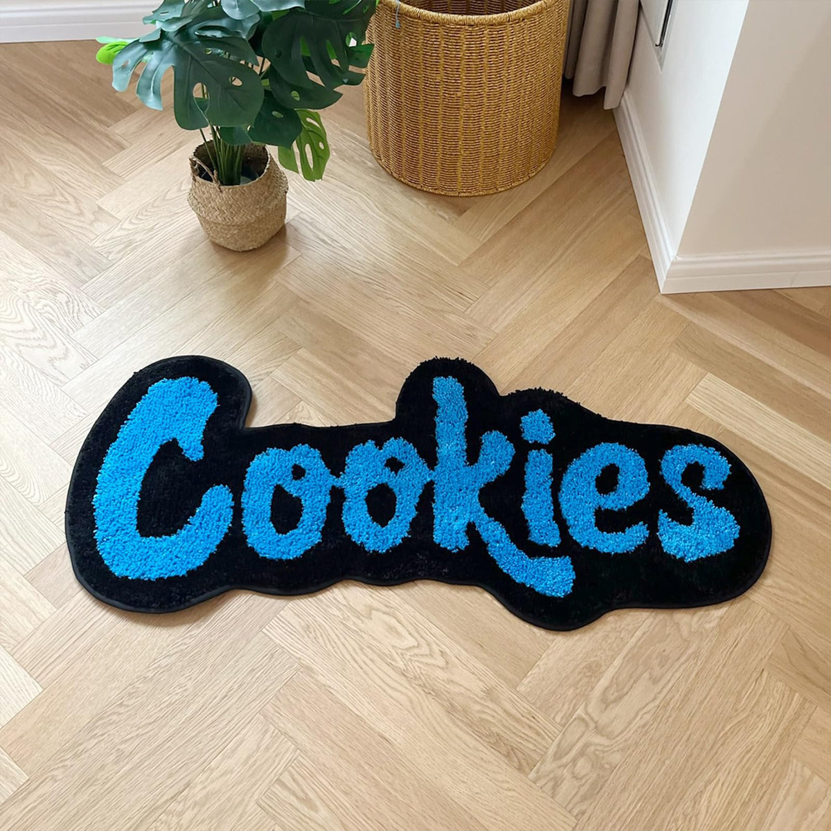 LAKEA gros plan avant du tapis cookies montrant confort moelleux