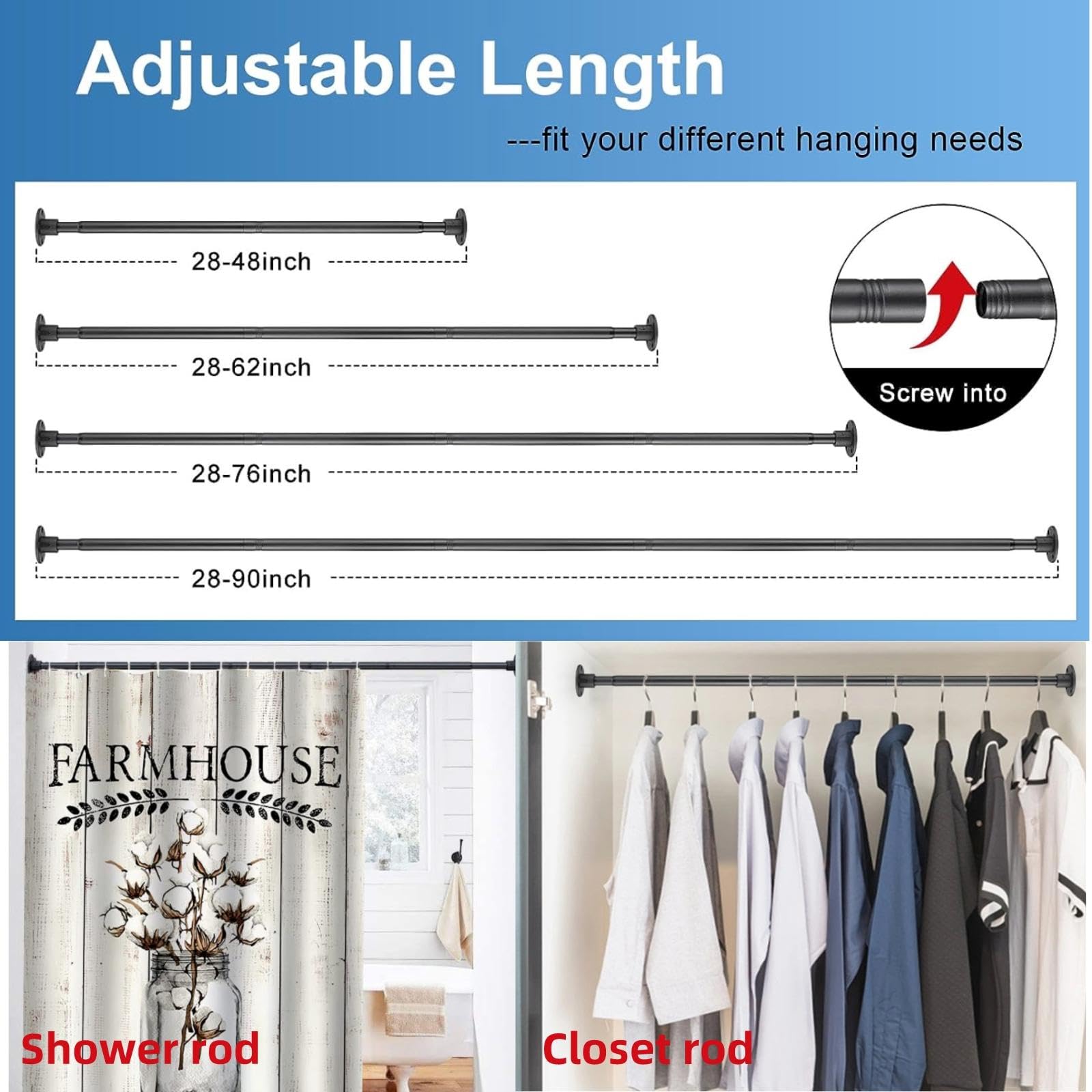 LAKEROD support avec rideau, supporte vêtements et accessoires lourds