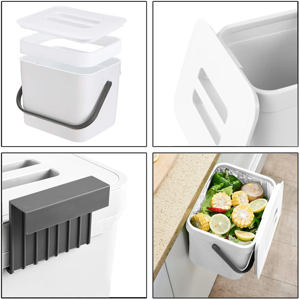 LALASTAR poubelle en usage sur comptoir facilitant tri des restes de cuisine