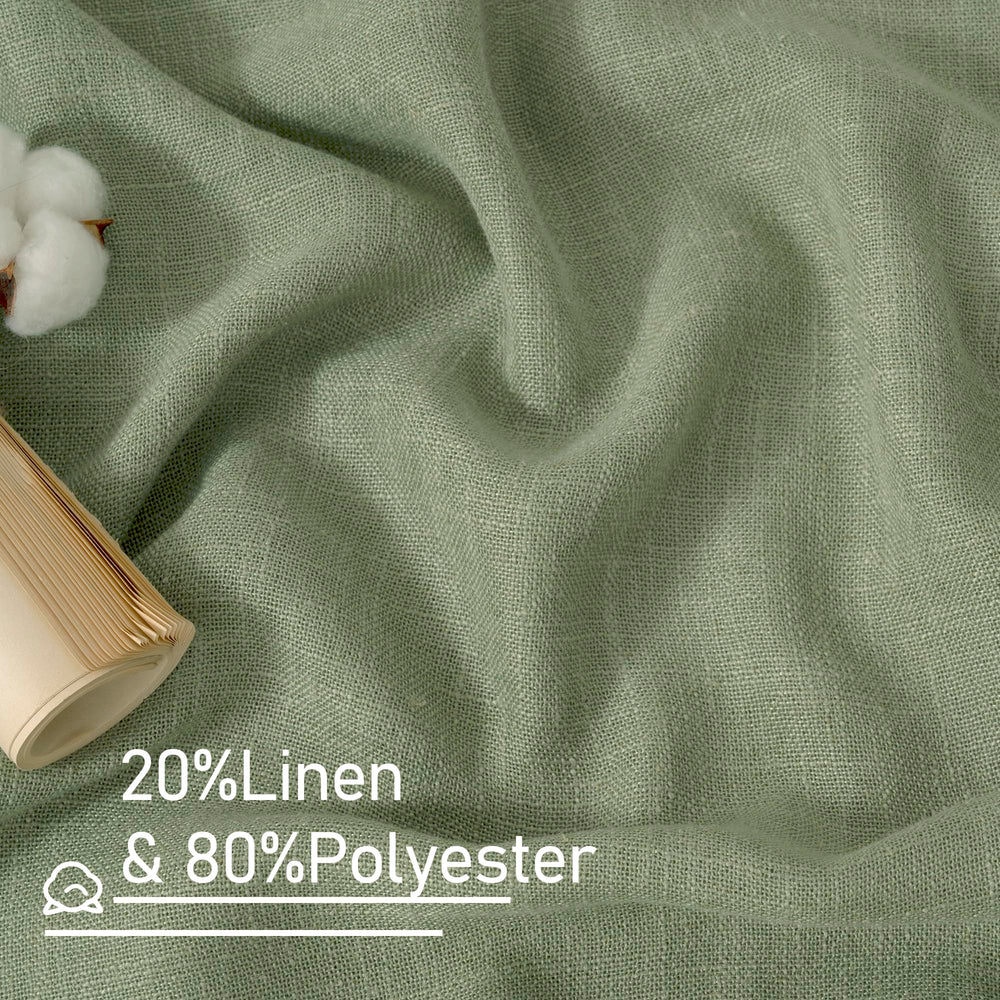 LAMIT gros plan tissu lin polyester montrant texture naturelle