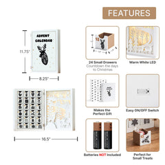 LampLust calendrier avec tiroirs ouverts illustrant 24 compartiments pratiques