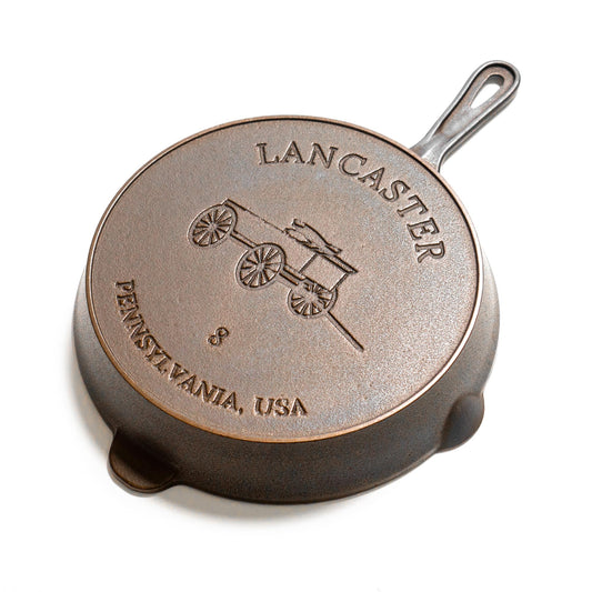 Lancaster Cast Iron gros plan surface usinée pour cuisson homogène et anti-adhérence