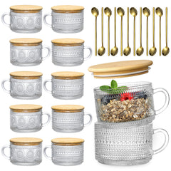 LANDNEOO ensemble de 12 verres embossés élégant et polyvalent