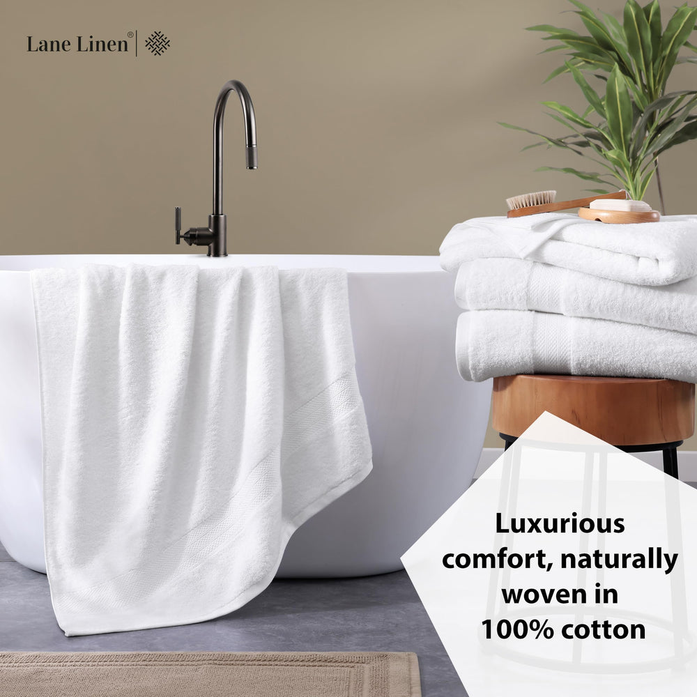 Lane Linen serviette oversize montrée sur une personne, bonne couverture