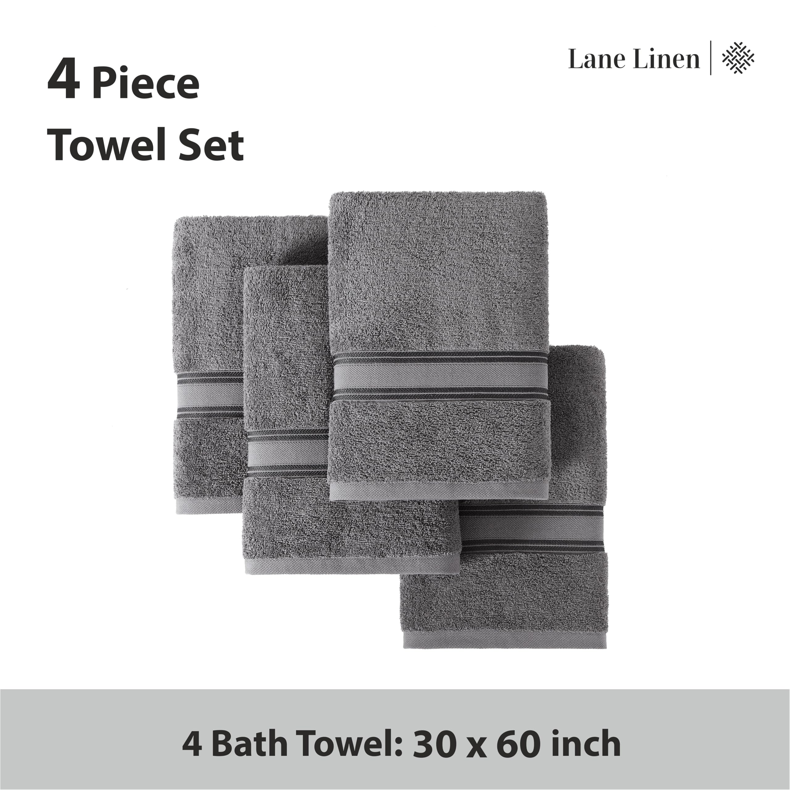 LANE LINEN serviette comparée sur une chaise, illustre la taille 30" x 60"