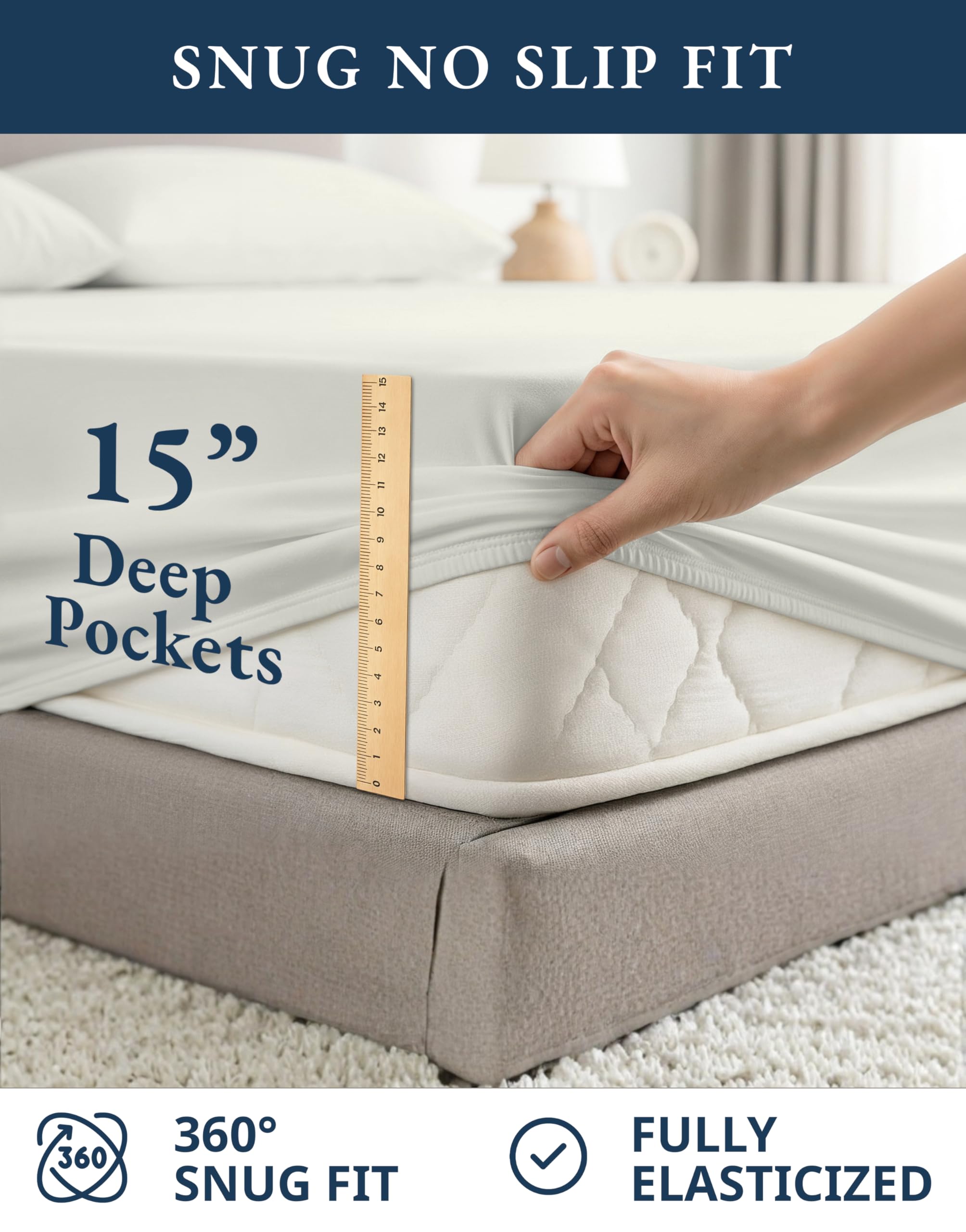 LANE LINEN comparaison de l'épaisseur du matelas montrant compatibilité 8–13 pouces