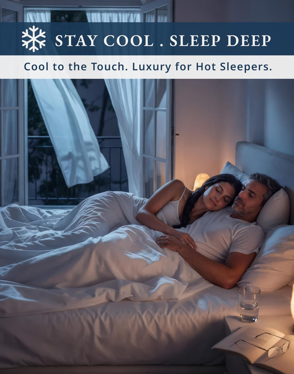 LANE LINEN démonstration sur matelas montrant adaptation jusqu’à 16 pouces