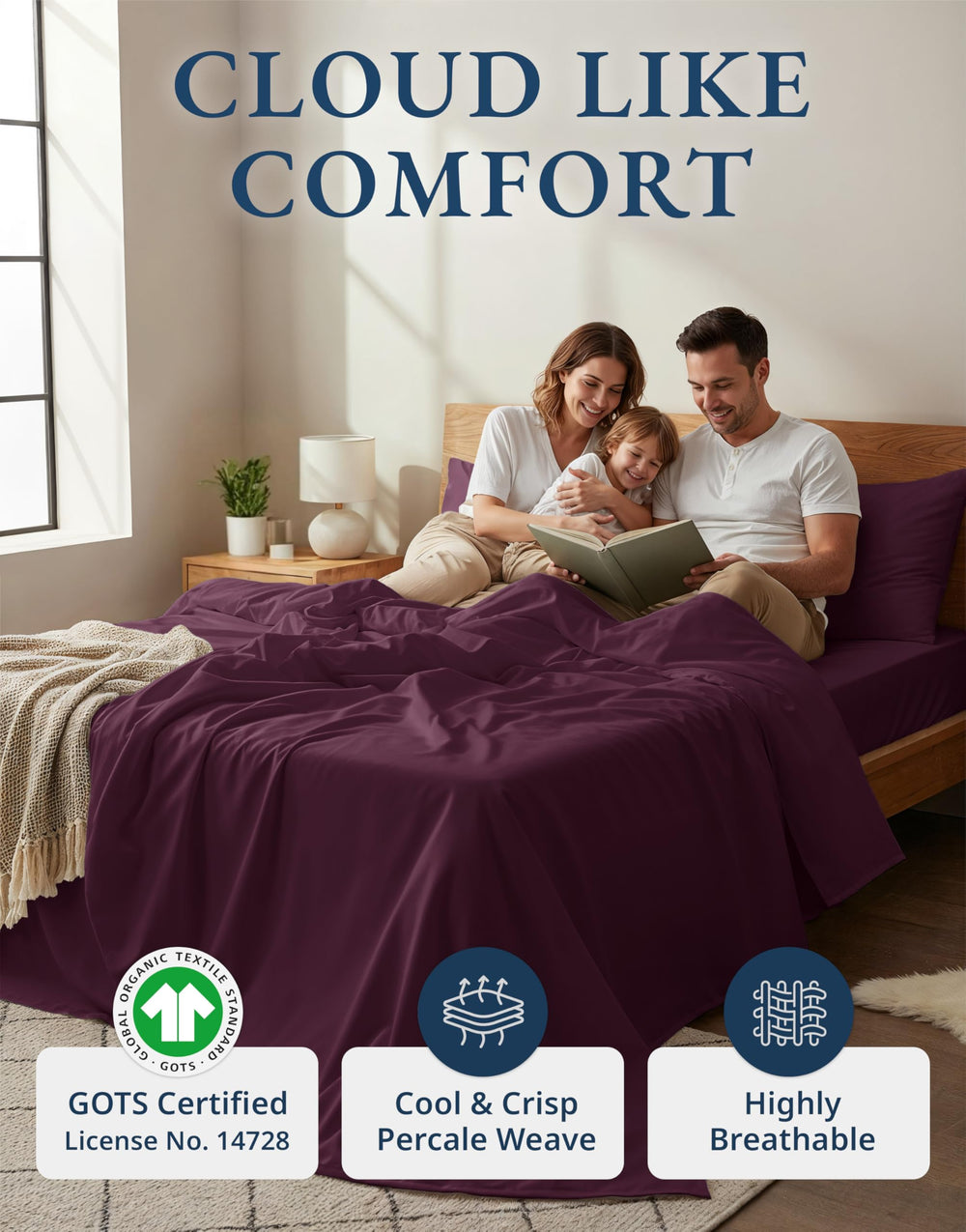 LANE LINEN drap housse à poche profonde montrant l'élastique pour un bon maintien
