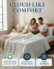 LANE LINEN drap-housse Cal King vu de face avec maintien élastique pour matelas profonds