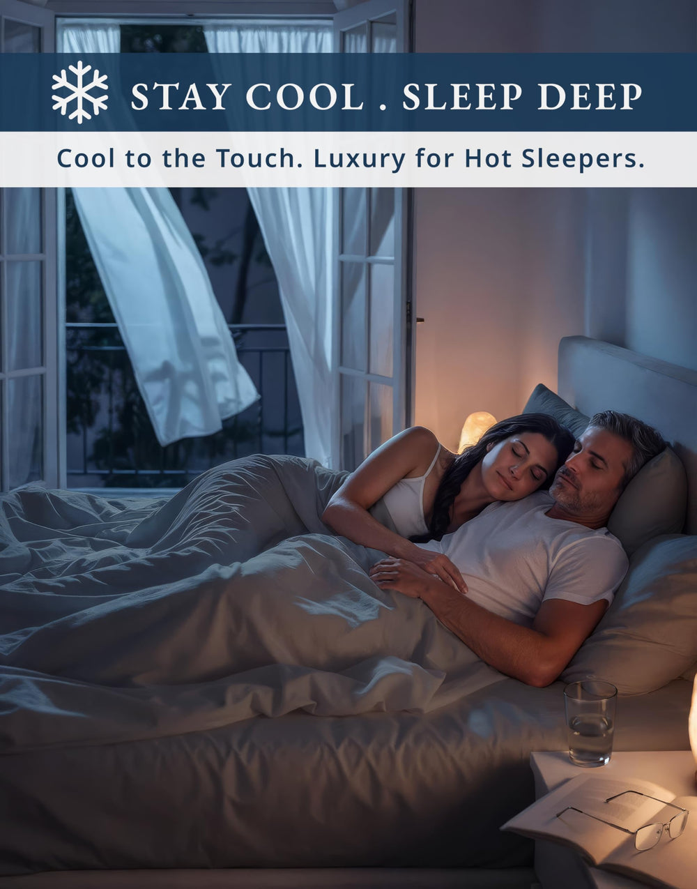 LANE LINEN lit dressé dans chambre moderne, rendu hôtelier chez soi