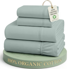 LANE LINEN face avant de la parure Bleu Français montrant l’emballage réutilisable et bénéfice zéro plastique