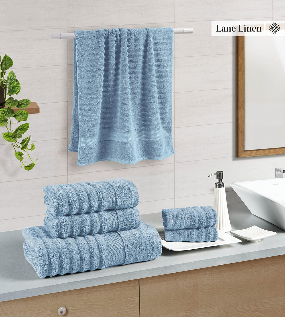LANE LINEN gant/lingette en coton plié, pratique pour toilette et exfoliation douce
