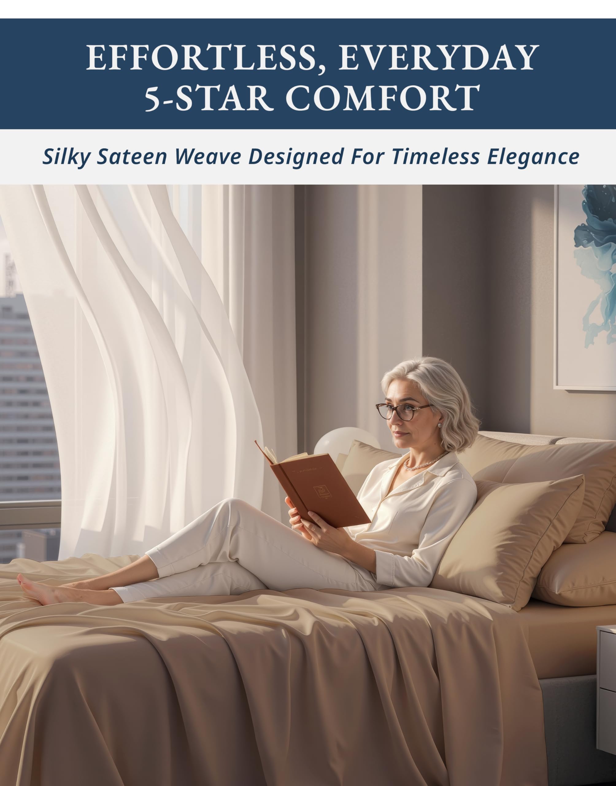 LANE LINEN lit fait style hôtelier en taupe montrant l'esthétique luxueuse et accueillante