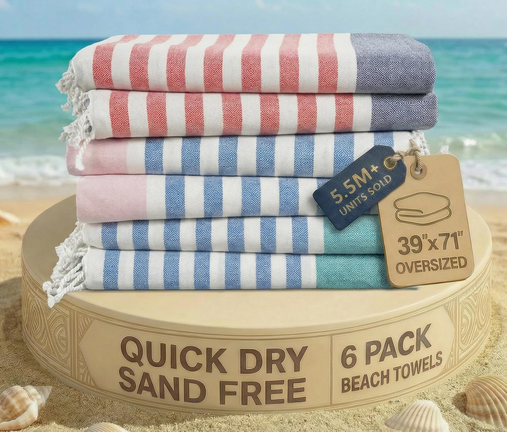 LANE LINEN vue avant de la serviette Old Glory enpack pratique et élégante