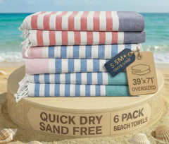 LANE LINEN vue avant de la serviette Old Glory enpack pratique et élégante