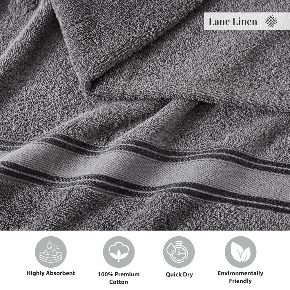 LANE LINEN pile de serviettes grises, prêt à l'emploi et stockage facile