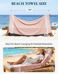 LANE LINEN serviette pliée compacte dans un sac de plage, gain de place