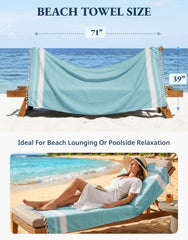 LANE LINEN serviette pliée compacte dans un sac de plage