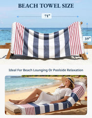 LANE LINEN secouage montrant libération du sable, nettoyage facile