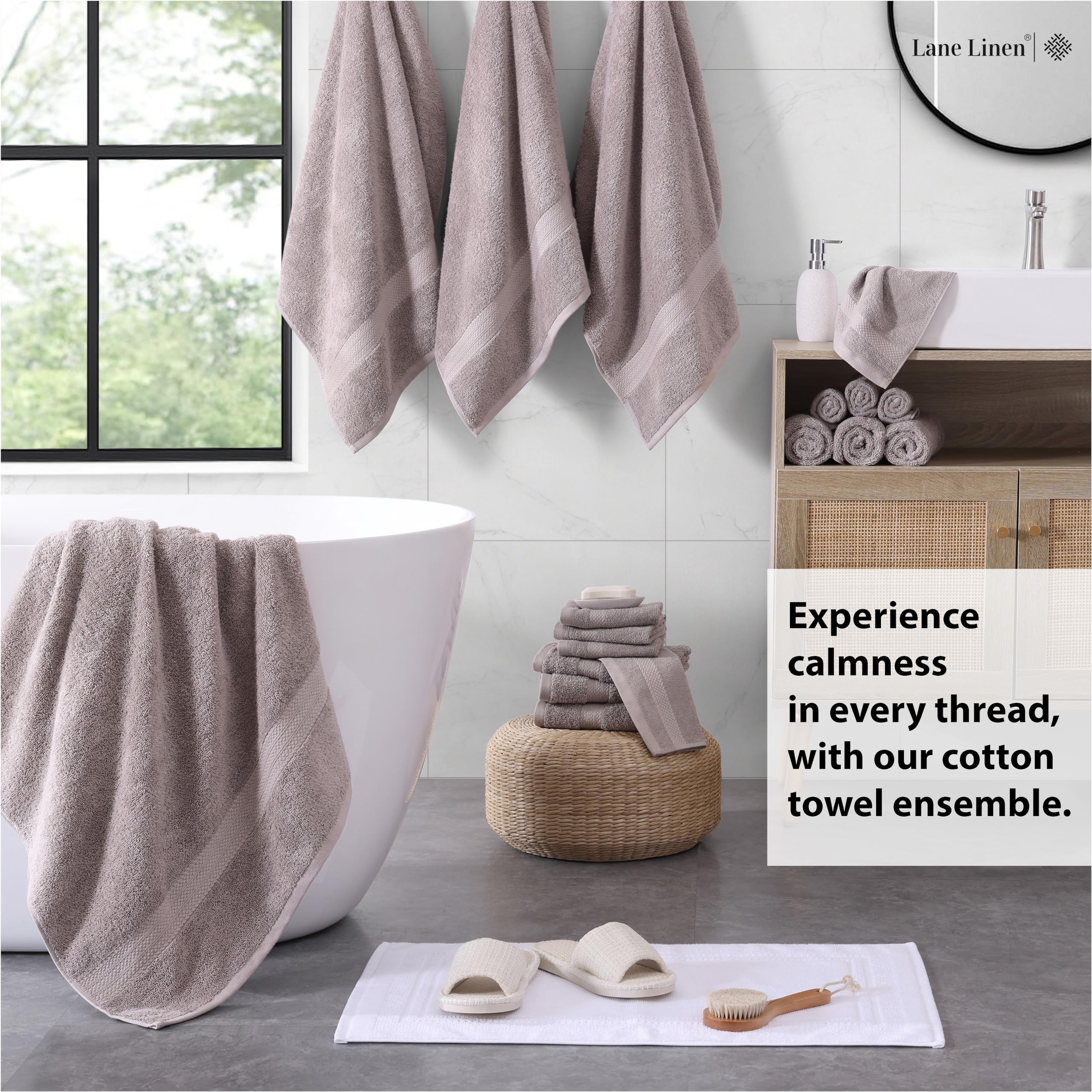 LANE LINEN serviette de bain déployée pour visualiser la taille réelle