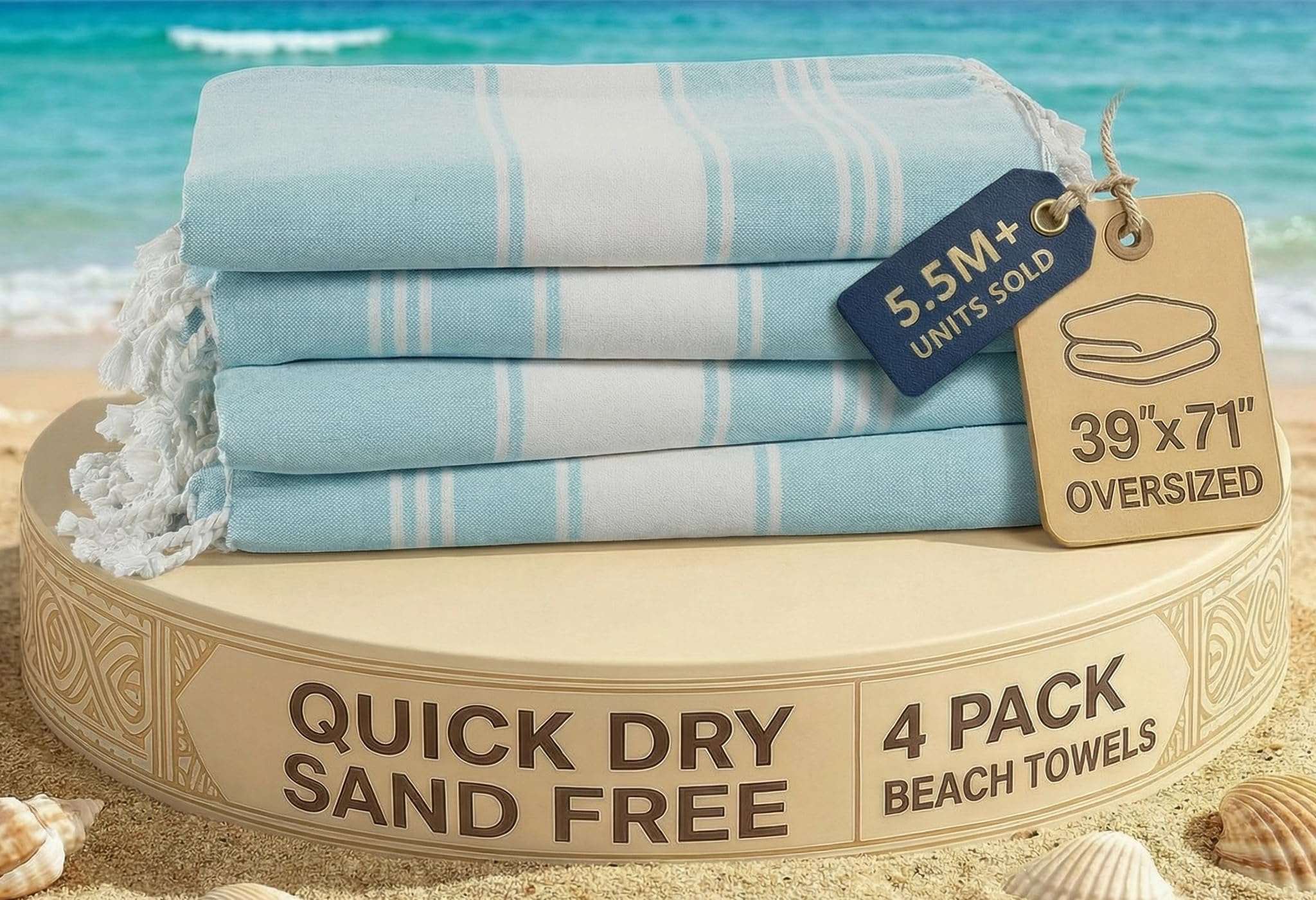 LANE LINEN serviette pack de 4 vue face grand format confortable