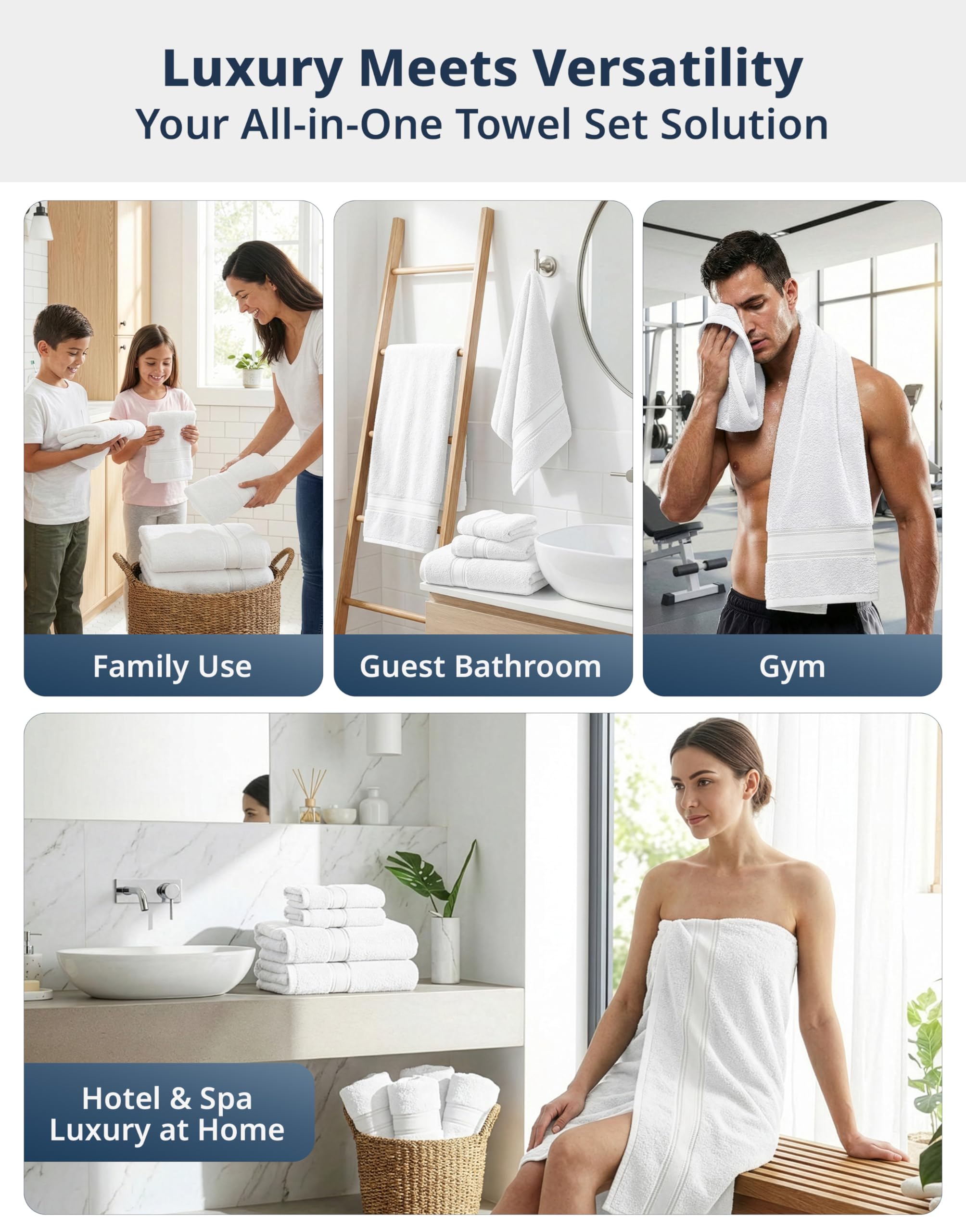 LANE LINEN serviettes disposées dans salle de bain pour style apaisant
