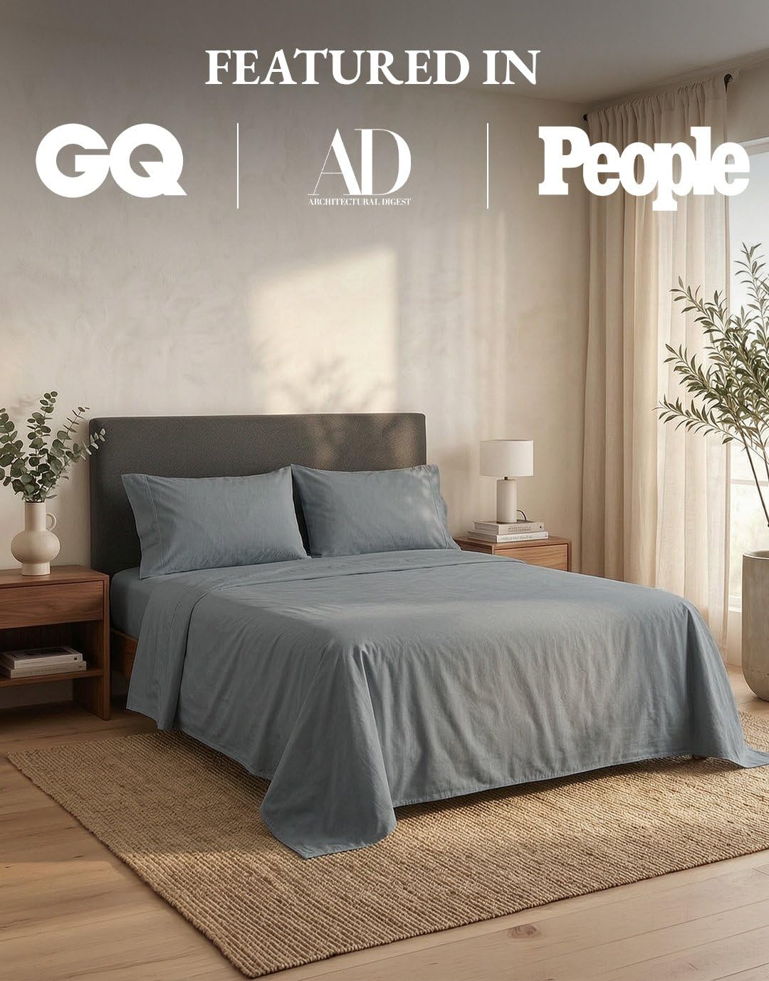 LANE LINEN taie enveloppe avec rabat, maintien parfait de l'oreiller