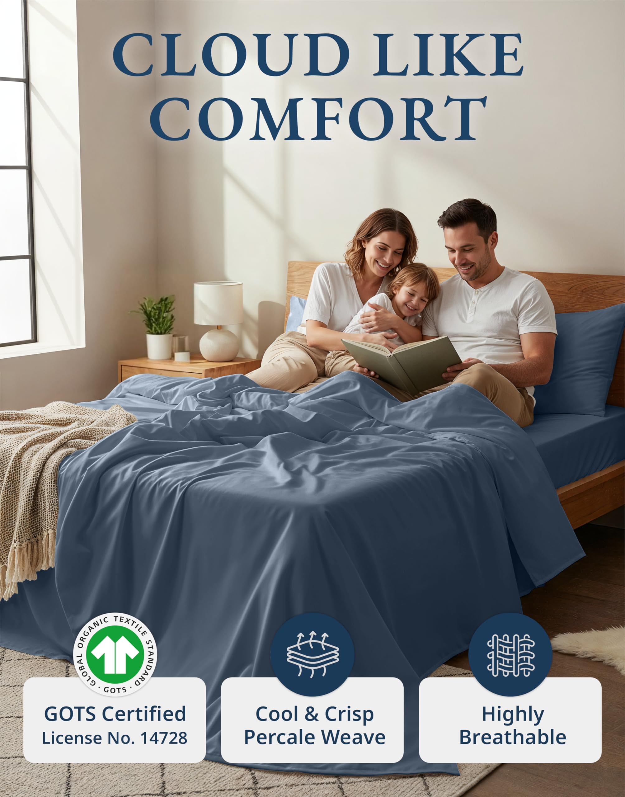 LANE LINEN gros plan sur tissage percale montrant respirabilité et fraîcheur