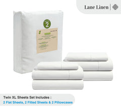 LANE LINEN détail de la housse profonde Twin XL montrant l'élastique sécurisé