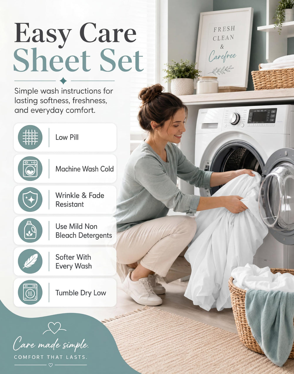 LANE LINEN mise en scène chambre style hôtelier blanc lumineux et accueillant
