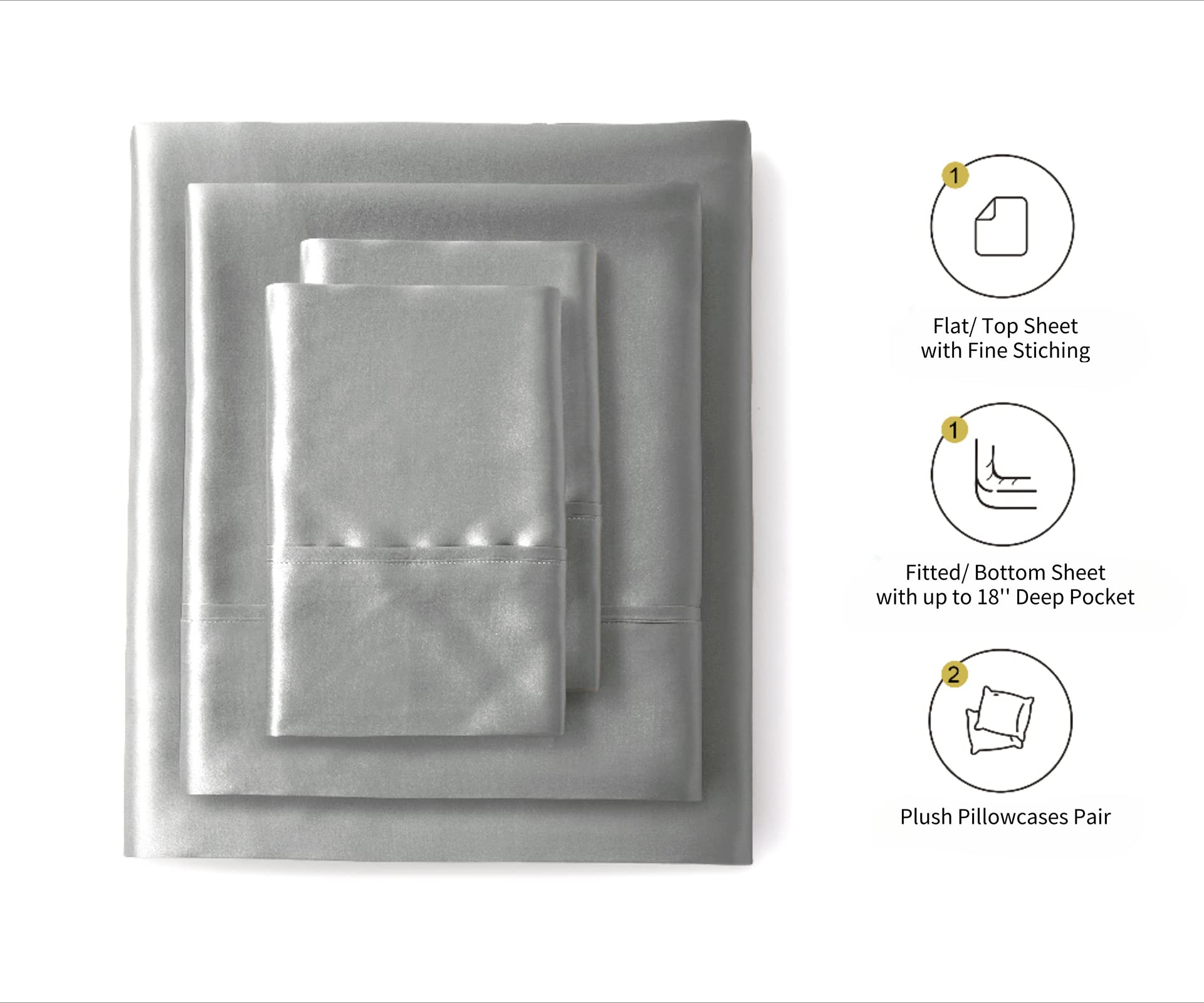 Lanest Housing gros plan du tissu satin lisse, sensation de fraîcheur et douceur