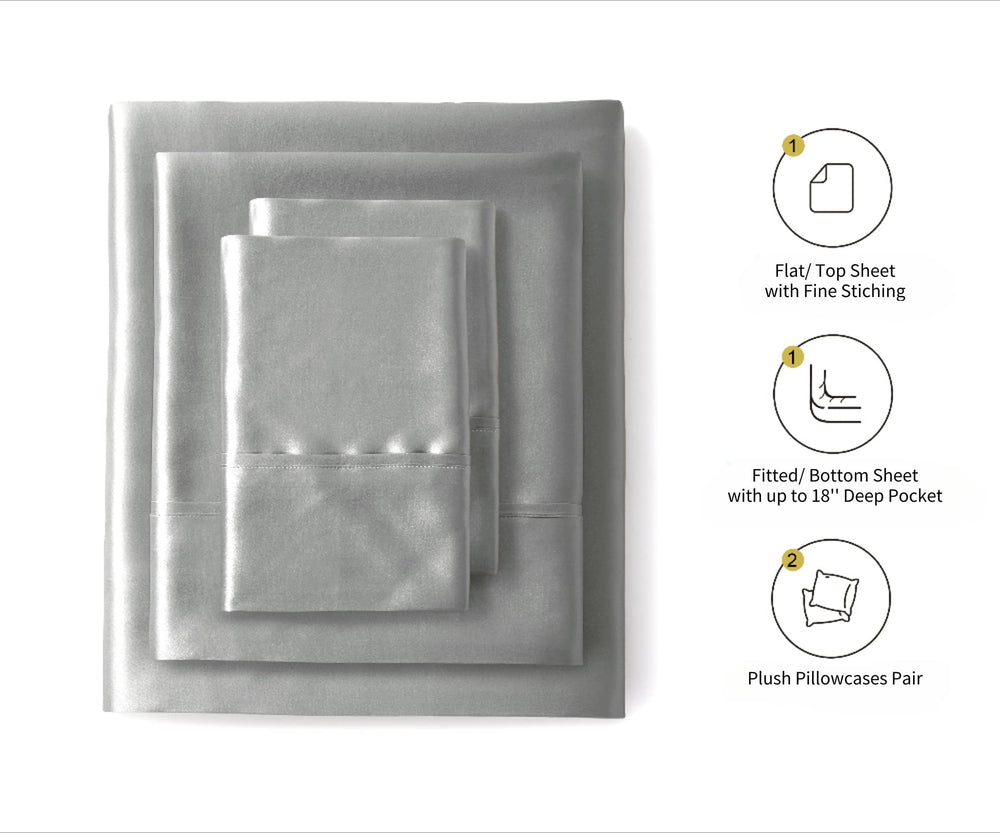 Lanest Housing gros plan du tissu satin lisse, sensation de fraîcheur et douceur