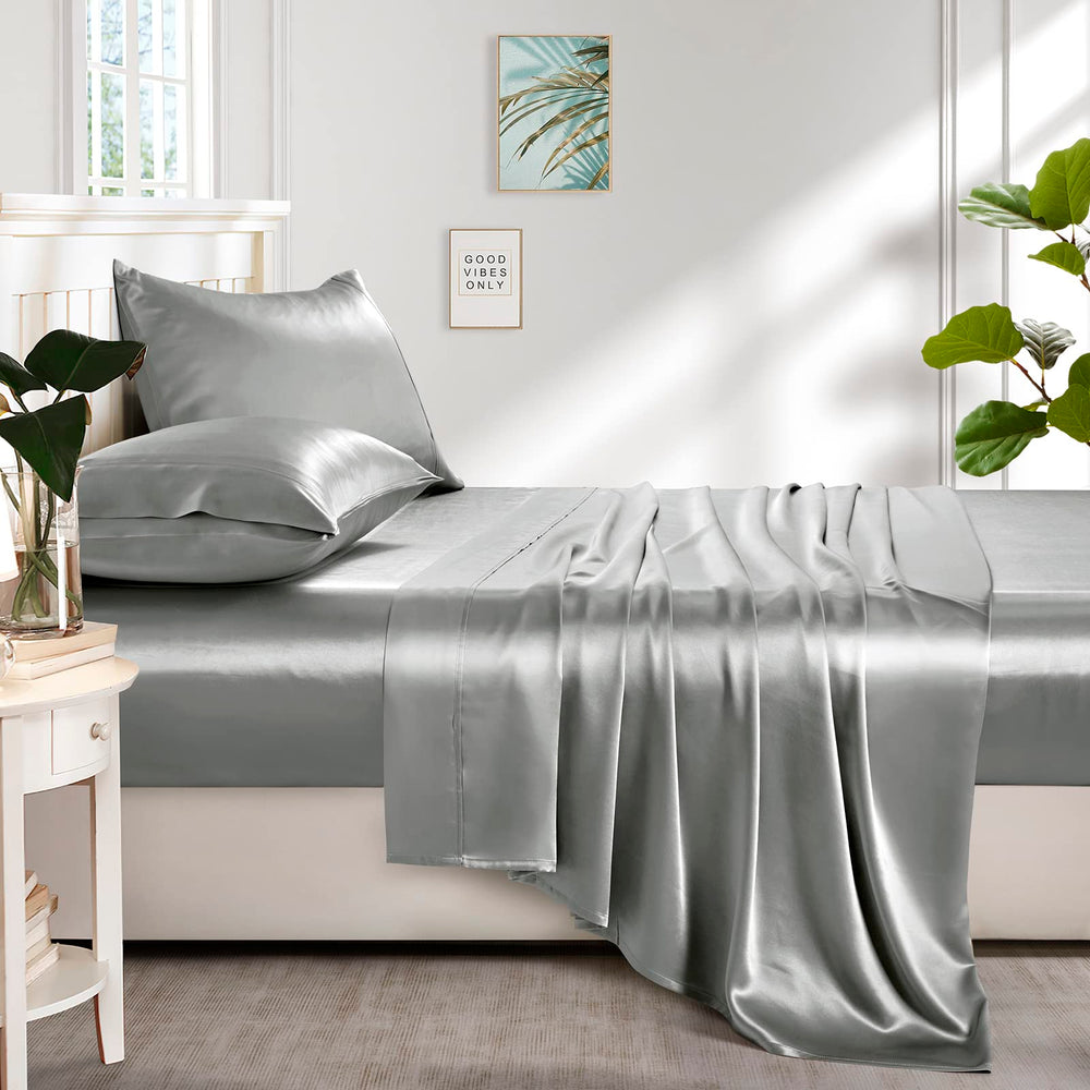 Lanest Housing draps posés sur lit twin montrant ajustement et taille