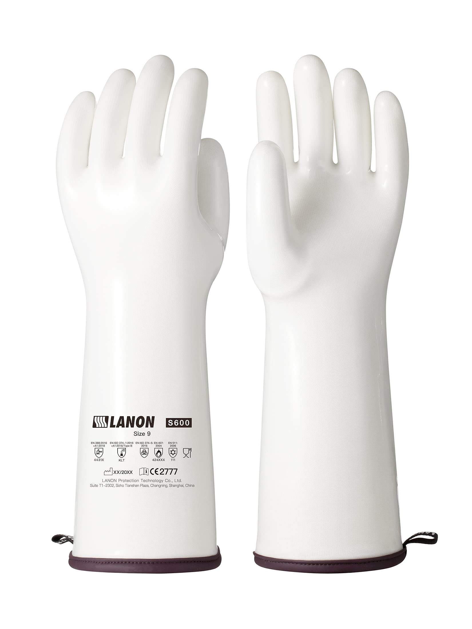 LANON gants four vue avant montrant longueur 15" et protection poignet