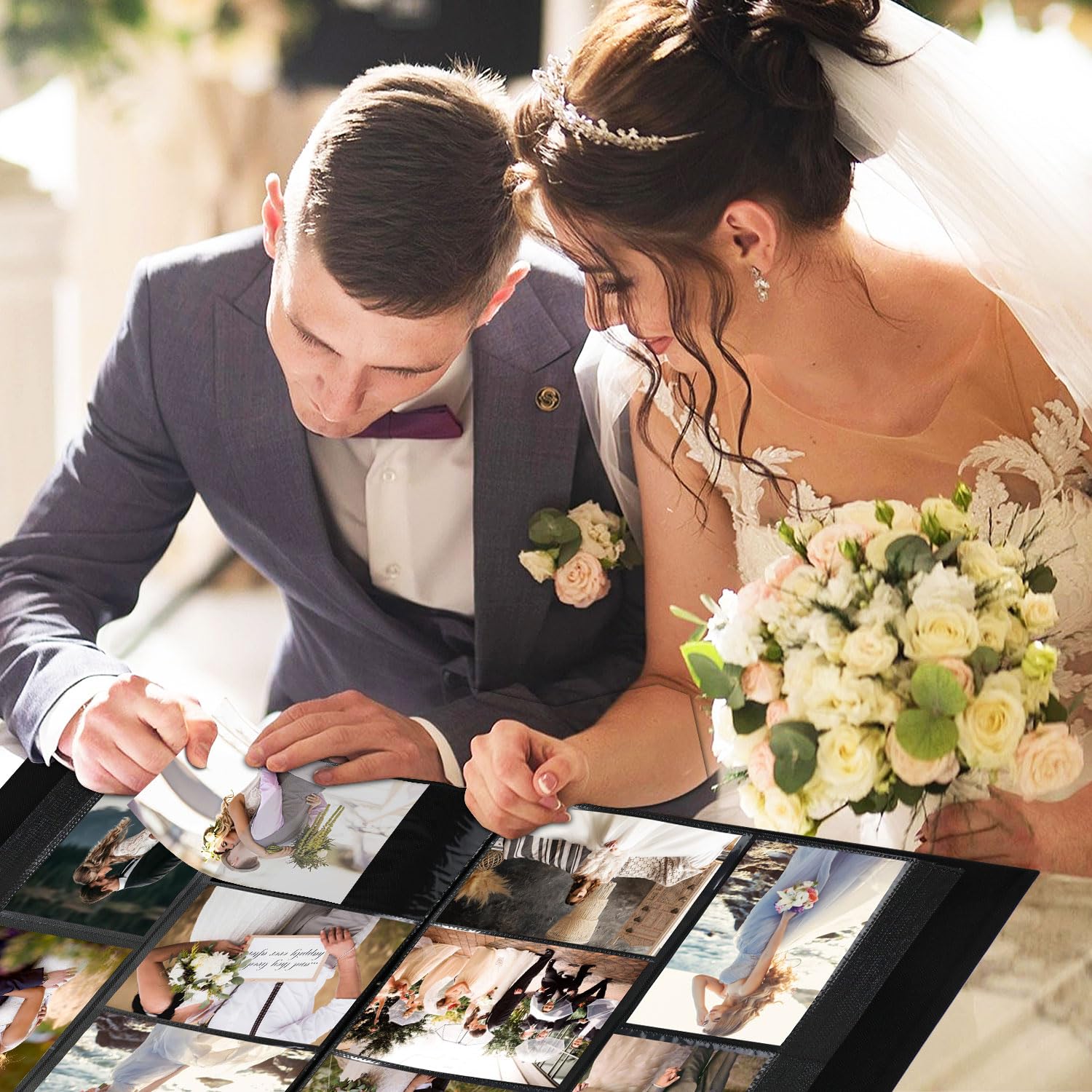 Lanpn album posé sur table de mariage, cadeau élégant et pratique
