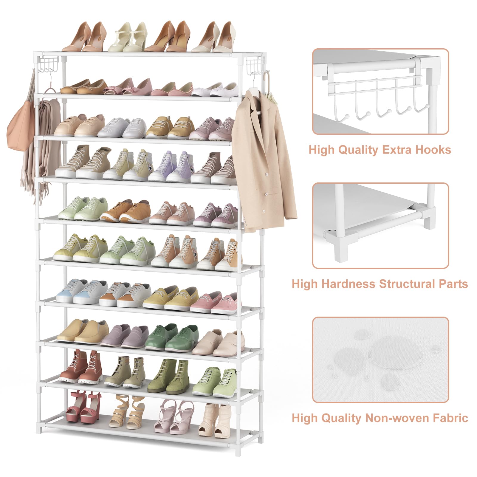 LANTEFUL étagère remplie de chaussures, grande capacité ordonnée