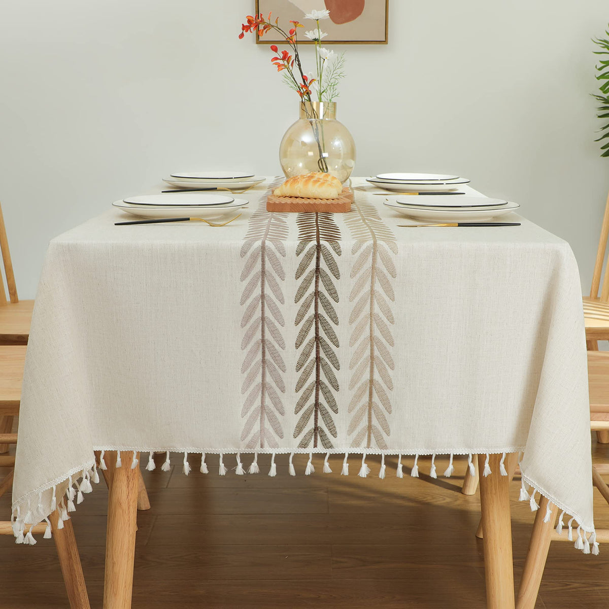 Laolitou nappe rectangulaire vue entière protégeant la table avec style
