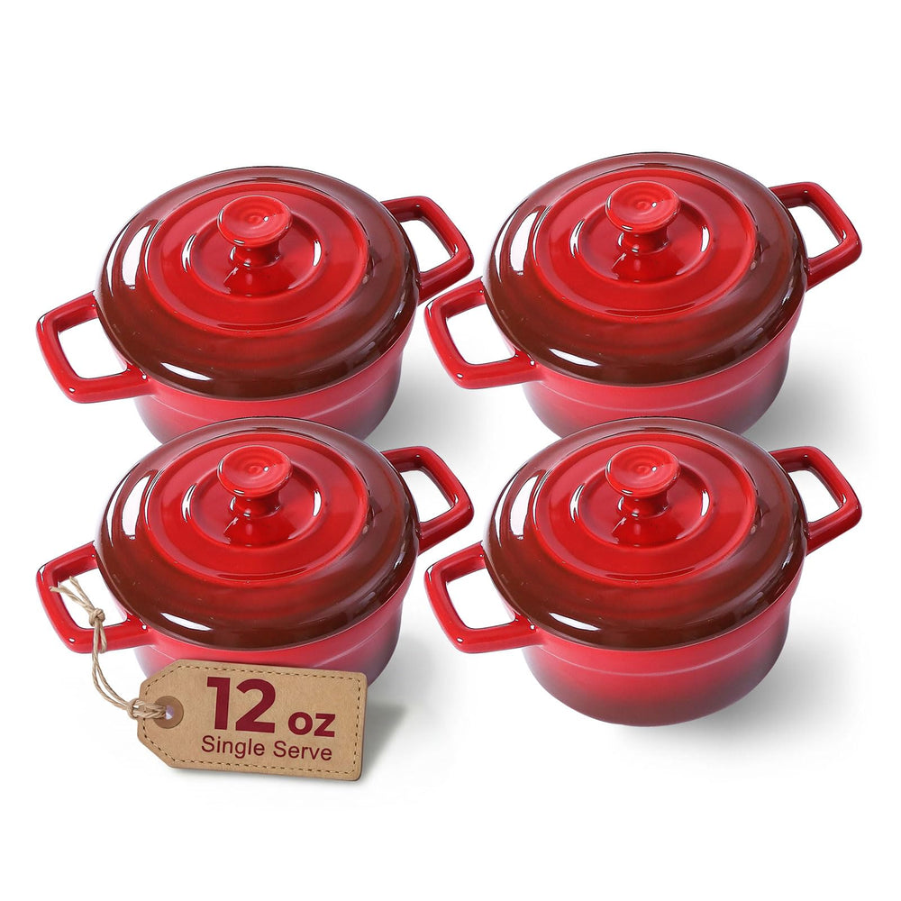 Lareina mini cocotte vue frontale montrant design rouge et présentation élégante