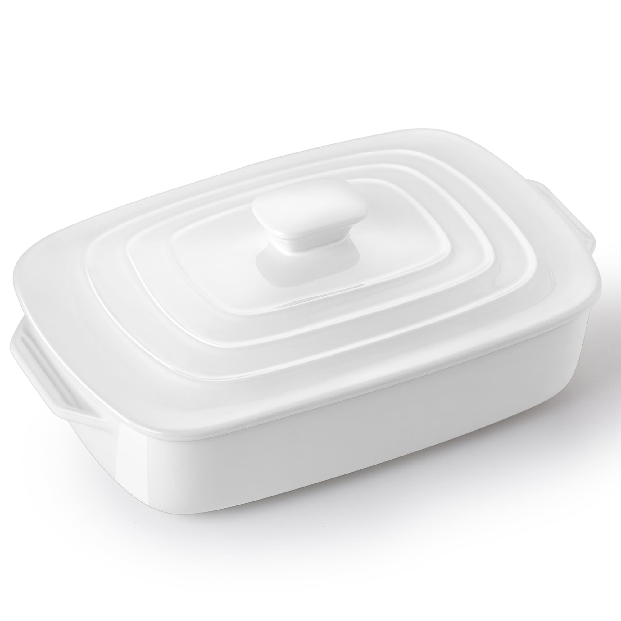 Lareina plat à gratin face avant blanc élégant pour présenter et servir
