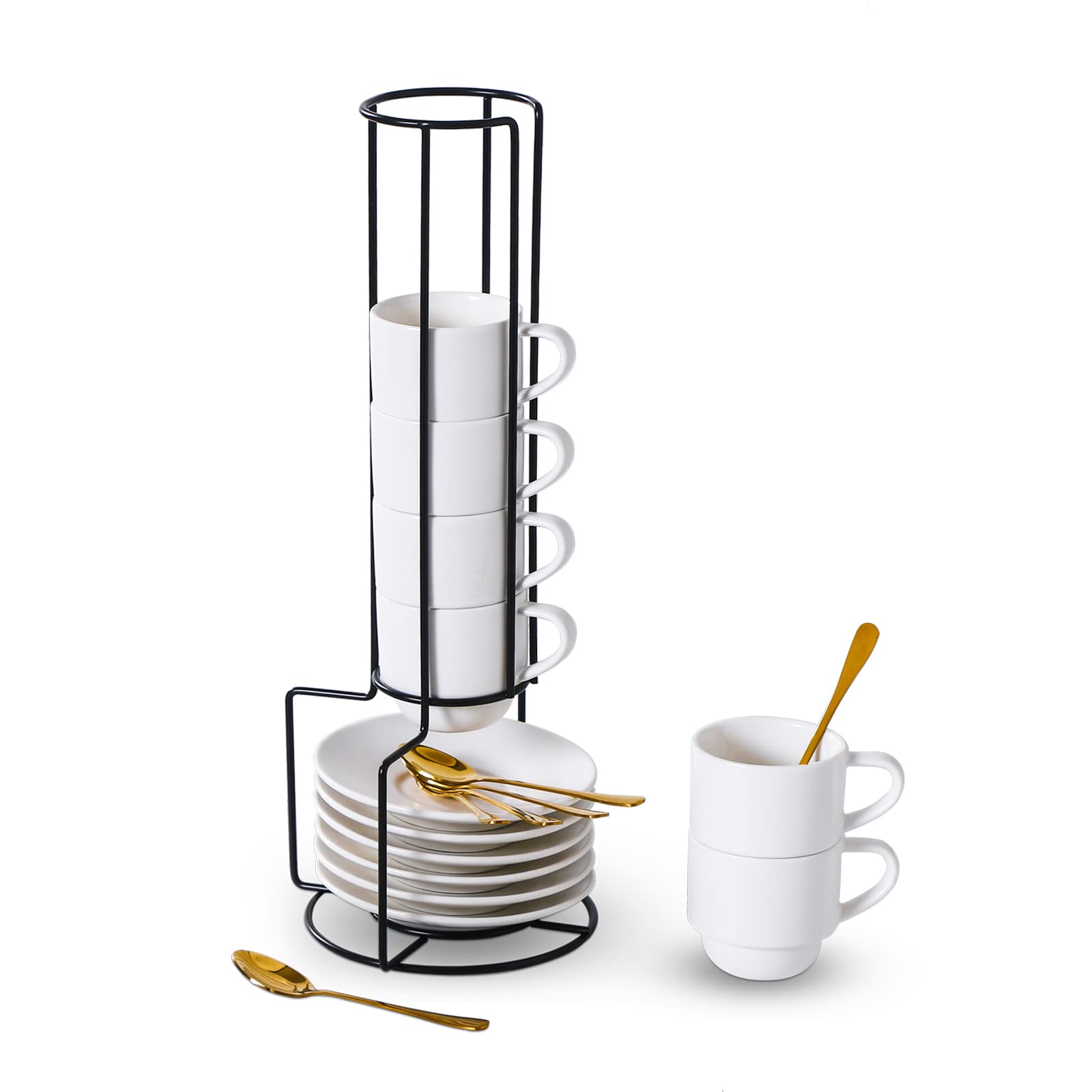 Lareina tasse espresso frontale élégante, présentation soignée et compacte