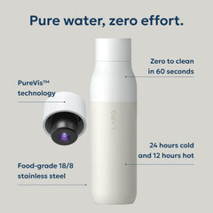LARQ bouchon lumineux PureVis en fonctionnement, indicateur visuel de purification